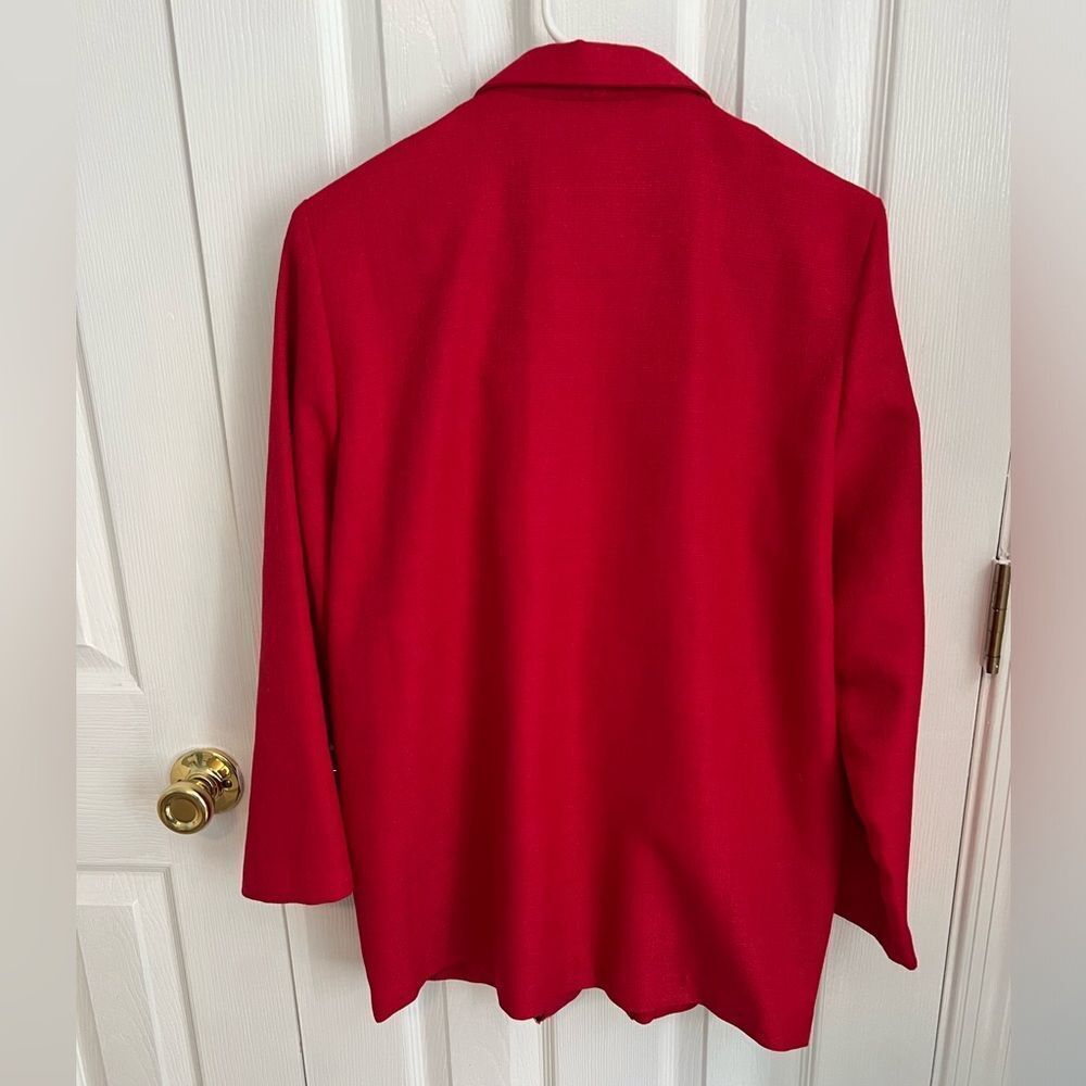 Diane‎ Richard Womens 8 Red Polyester Long Sleeve Blazer - Picture 2 of 4